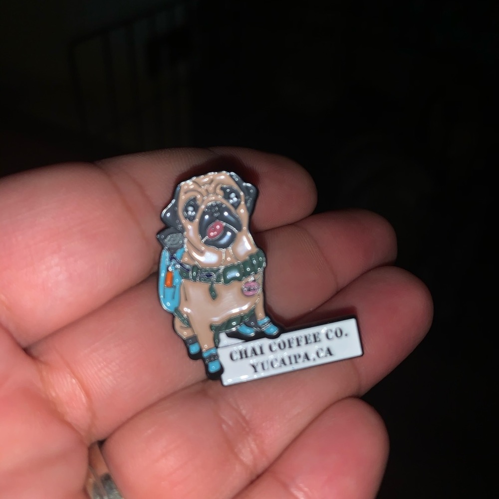 PUG HIKING PIN